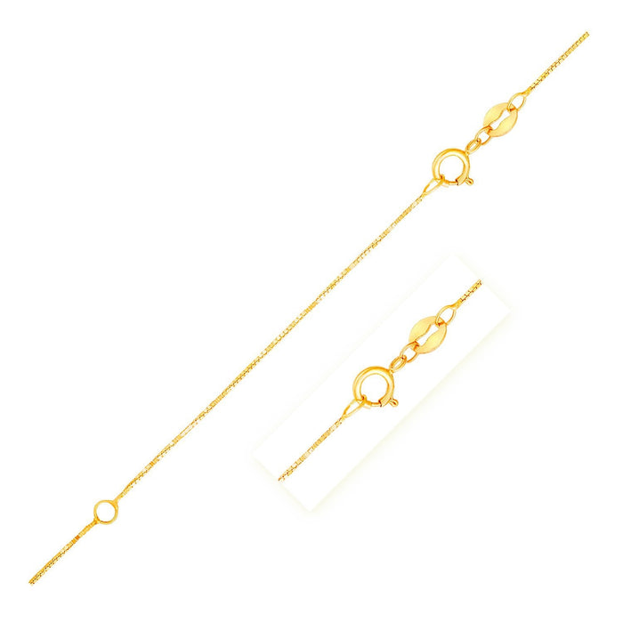 Double Extendable Box Chain in 14k Yellow Gold (0.51 mm) by Avera Group