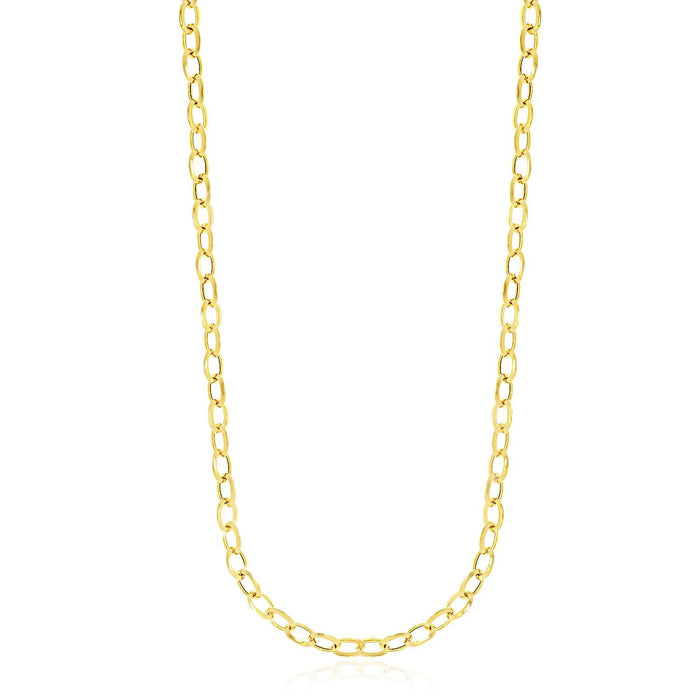 14k Yellow Gold Cable Chain Style Polished Necklace by Avera Group