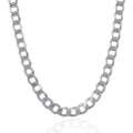 Rhodium Plated Sterling Silver Curb Style Chain (13.60 mm) by Avera Group