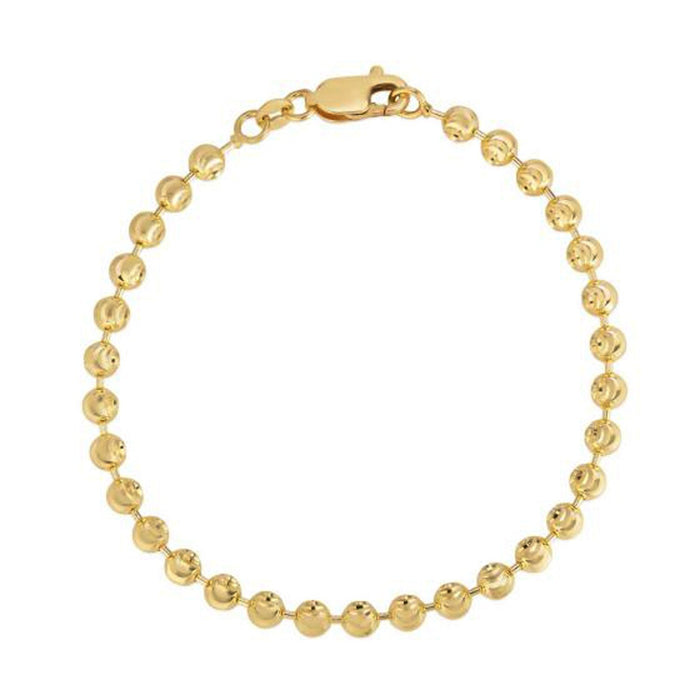 Moon Cut Bead Chain Bracelet in 14k Yellow Gold (4.0 mm) by Avera Group