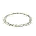 Rhodium Plated Sterling Silver Curb Style Bracelet (7.20 mm) by Avera Group