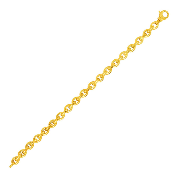 14k Yellow Gold Polished Oval Link Bracelet by Avera Group