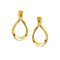 14k Yellow Gold Polished Tear Drop Earrings by Avera Group