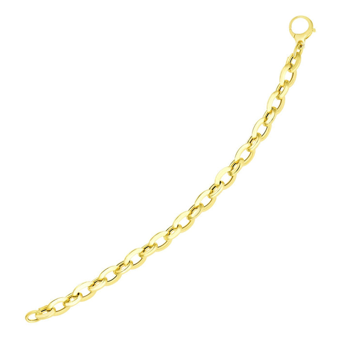 14k Yellow Gold Cable Chain Design Bracelet by Avera Group