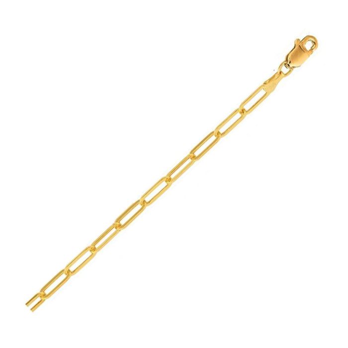 14K Yellow Gold Lite Paperclip Anklet (3.2mm) by Avera Group