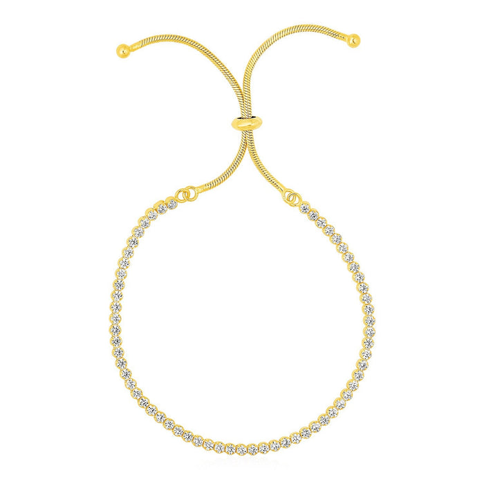 Adjustable Tennis Style Bracelet with Cubic Zirconia in Sterling Silver (5.10 mm) by Avera Group