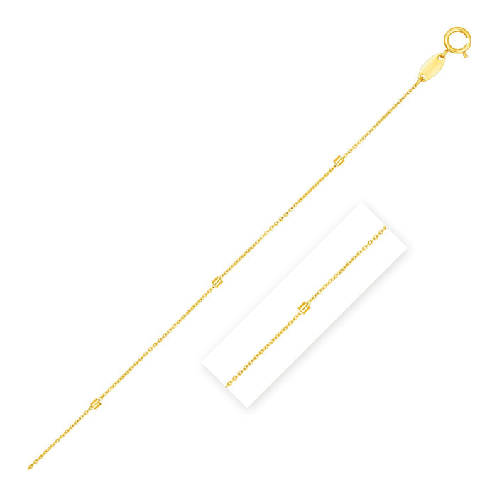 Bead Links Pendant Chain in 14k Yellow Gold (1.5mm) by Avera Group