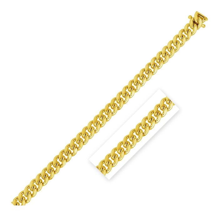 3.9mm 10k Yellow Gold Classic Miami Cuban Solid Chain by Avera Group