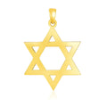 14k Yellow Gold Polished Star of David Pendant by Avera Group
