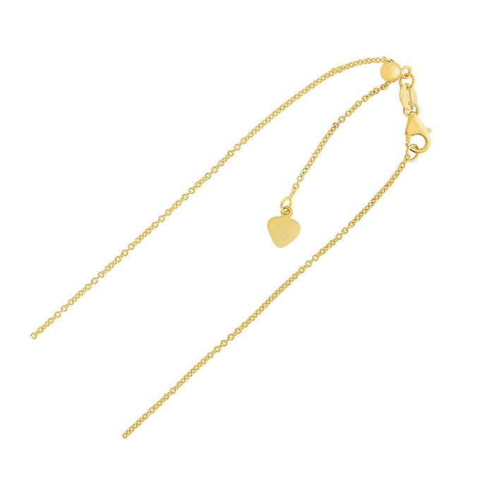 Adjustable Cable Chain in 14k Yellow Gold (0.97 mm) by Avera Group