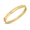 14k Yellow Gold Trilogy Diamond Bangle by Avera Group