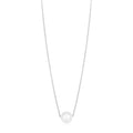14k White Gold Pearl Solitaire Necklace by Avera Group