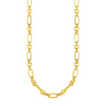 14k Yellow Gold Twisted and Polished Link Necklace by Avera Group