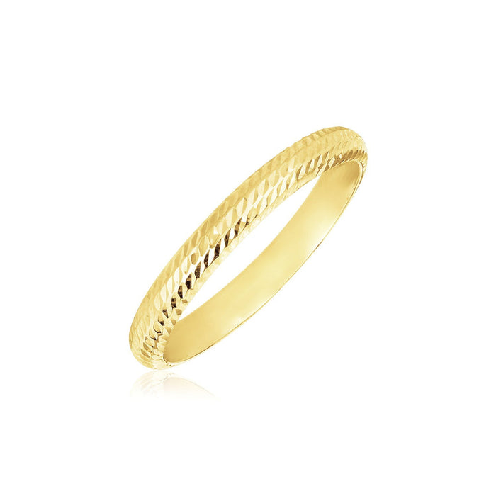 14k Yellow Gold Textured Comfort Fit Wedding Band by Avera Group