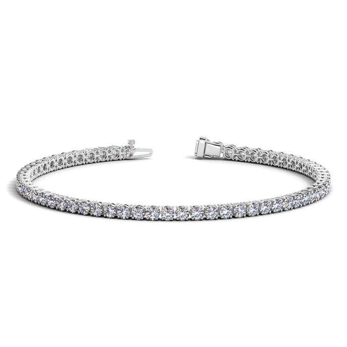 Lab Grown Round Diamond Tennis Bracelet in 14k White Gold (4 cctw F/G VS2/SI1) by Avera Group