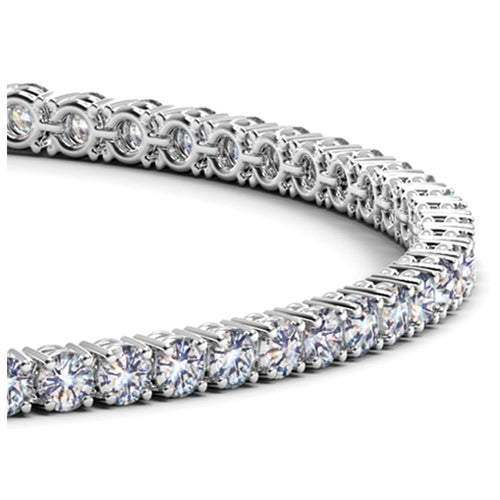 Lab Grown Round Diamond Tennis Bracelet in 14k White Gold (4 cctw F/G VS2/SI1) by Avera Group