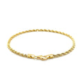 10k Yellow Gold Solid Diamond Cut Rope Bracelet (2.50 mm) by Avera Group