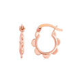 14k Rose Gold Scalloped Hoop Earrings by Avera Group
