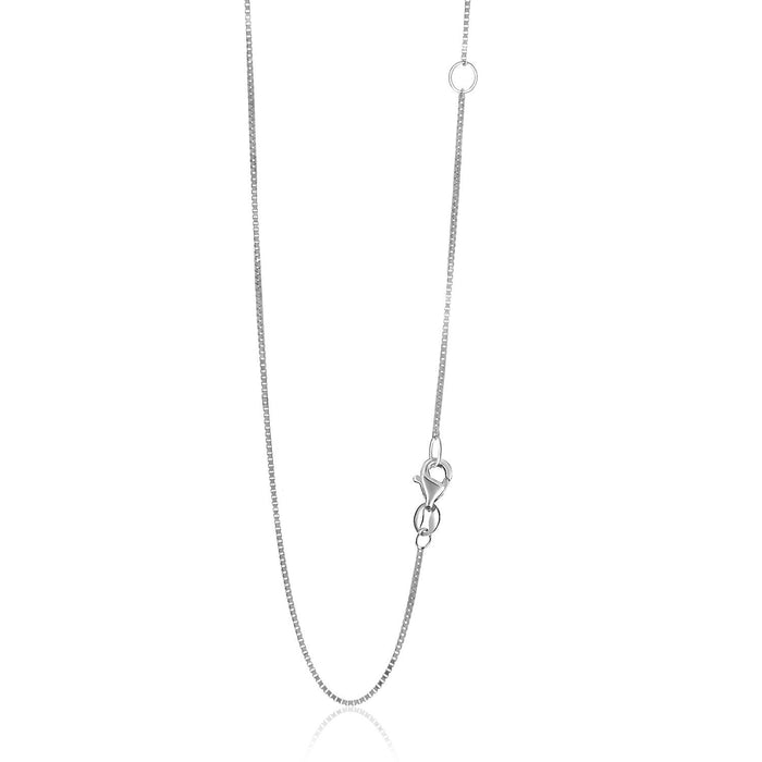 14k White Gold Adjustable Box Chain 0.8mm by Avera Group