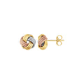 Love Knot Post Earrings in 14k Tri Color Gold by Avera Group