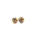 Love Knot Post Earrings in 14k Tri Color Gold by Avera Group