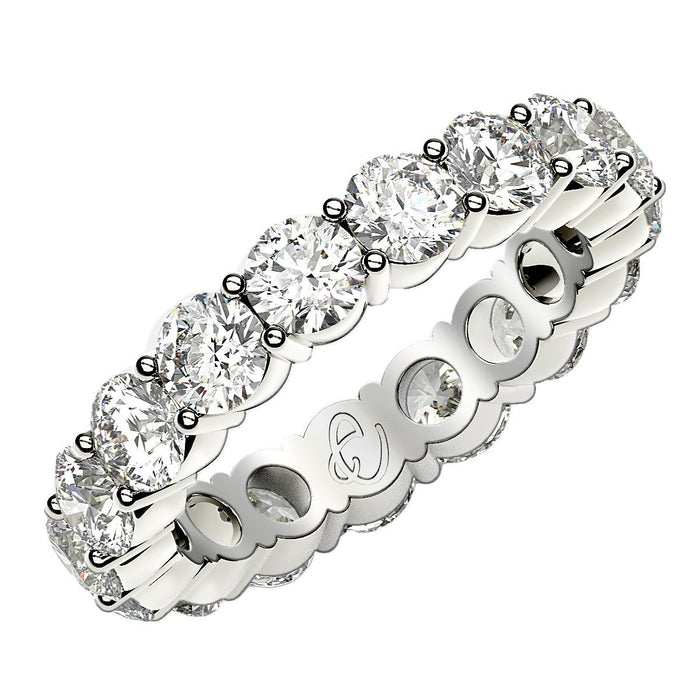 Round Cut Lab Grown Diamond Eternity Ring in 14k White Gold (3 cttw FG/VS2) by Avera Group