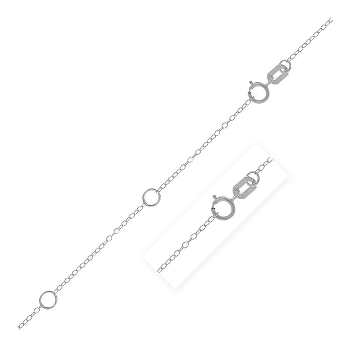 Double Extendable Piatto Chain in 14k White Gold (1.30 mm) by Avera Group