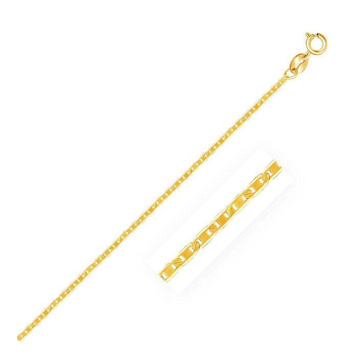 10k Yellow Gold Mariner Link Anklet 1.2mm by Avera Group