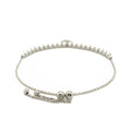 Adjustable Bead Bracelet with Round Charm and Cubic Zirconias in Sterling Silver by Avera Group