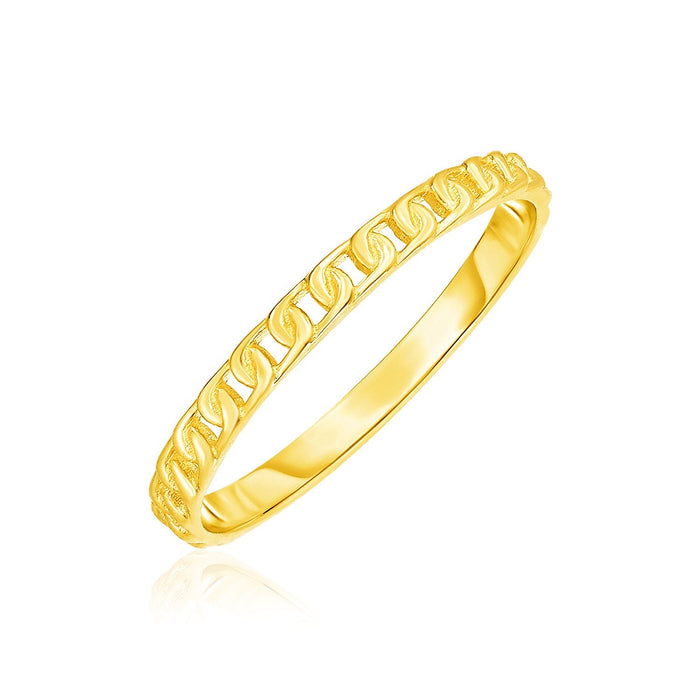 14k Yellow Gold Ring with Bead Texture by Avera Group