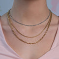 Moon Cut Bead Chain in 14k White Gold (2.50 mm) by Avera Group