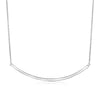 Sterling Silver Polished Curved Bar Necklace