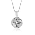 Sterling Silver Pendant with a Ridge Textured Love Knot Design by Avera Group
