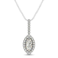 Marquis Shape Diamond Halo Pendant in 14k White Gold (2/3 cttw) by Bids.com