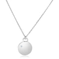 Sterling Silver 18 inch Necklace with Polished Disc with Diamond by Avera Group