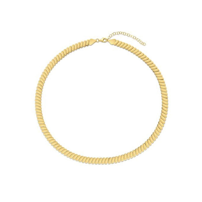 14k Yellow Gold Rib Link Necklace by Avera Group