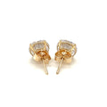 14k Yellow Gold Stud Earrings with White Hue Faceted Cubic Zirconia(7mm) by Avera Group
