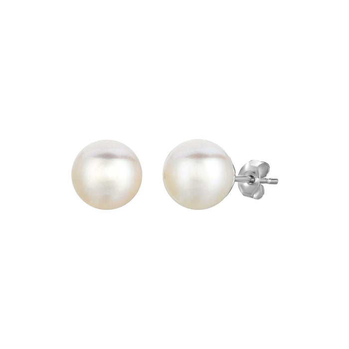 Freshwater Pearl Earrings in Sterling Silver by Avera Group