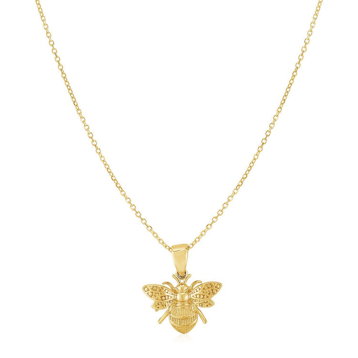 14K Yellow Gold Bee Necklace by Avera Group