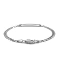 14k White Gold Curb Link Chain Polished Children's ID Bracelet by Avera Group