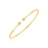 14k Yellow Gold High Polish Diamond Cluster Bangle (2.00 mm)