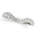 14k White Gold Curved Diamond Wedding Ring (1/10 cttw) by Bids.com