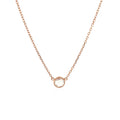14k Rose Gold 17 inch Necklace with Round White Topaz by Avera Group