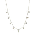 14k White Gold Necklace with Round Diamond Charms by Avera Group