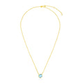 14k Yellow Gold 17 inch Necklace with Cushion Blue Topaz by Avera Group
