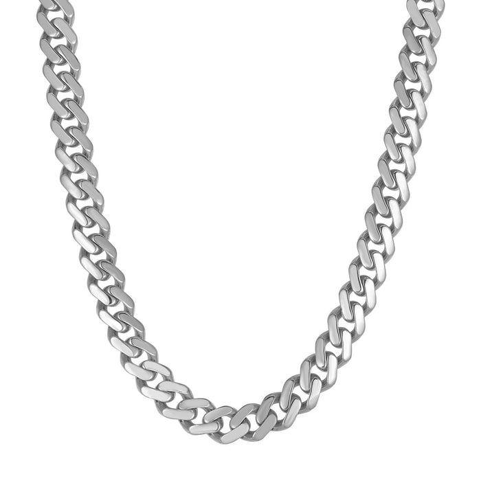 14k White Gold 22 inch Polished Curb Chain Necklace by Avera Group