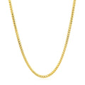 2.2mm 14k Yellow Solid Gold Diamond Cut Round Franco Chain by Avera Group