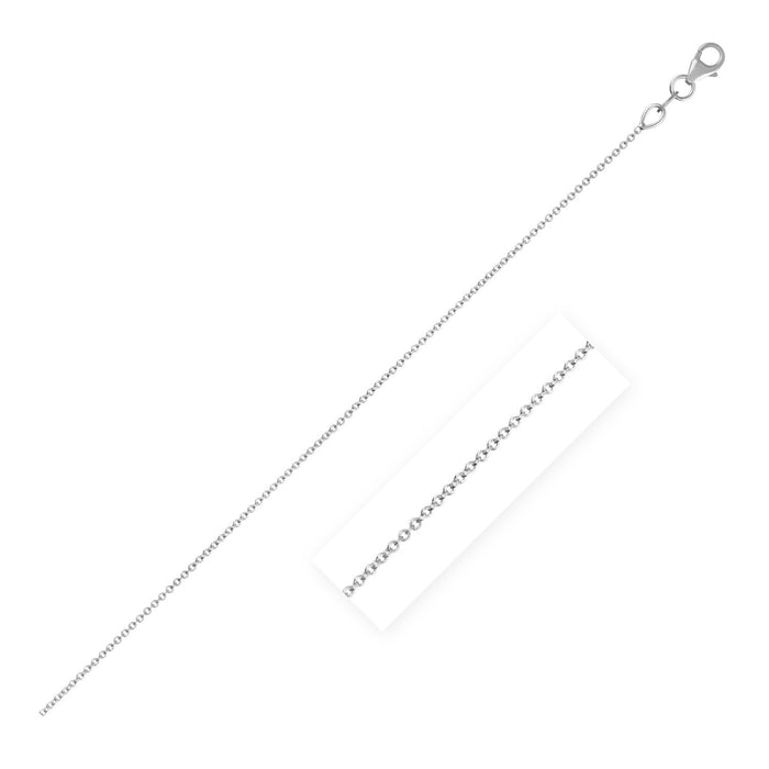 Double Extendable Cable Chain in 14k White Gold (1.0mm) by Avera Group