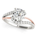 14k White And Rose Gold Bypass Shank Diamond Engagement Ring (1 1/3 cttw) by Bids.com