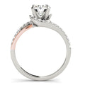 14k White And Rose Gold Bypass Shank Diamond Engagement Ring (1 1/3 cttw) by Bids.com